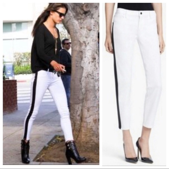 Rock & Republic Denim - Rock & Republic white skinny jeans black stripe 4